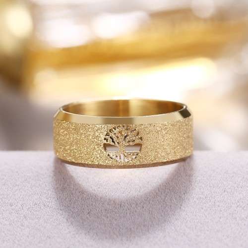 RETAIL PRICE: R 999 (NEVER FADE) Titanium "Tree Of Life" Ring Size 9 US (GOLD ONLY)