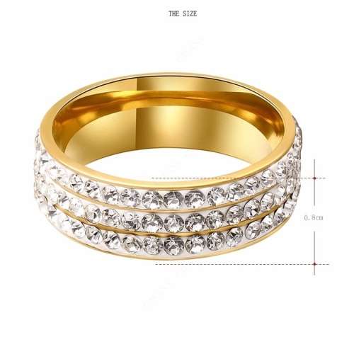 RETAIL PRICE:  R 2 199 Titanium Ring With Simulated Diamonds Size 8 US (GOLD ONLY)