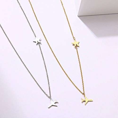 RETAIL PRICE: R 999 "Plane and Star" Necklace 45 cm SILVER ONLY