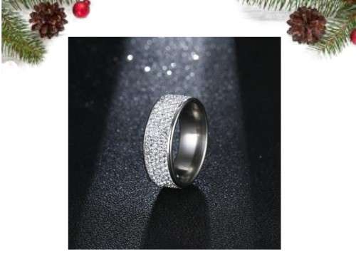 Retail Price: R 2 999 Titanium Ring With Simulated Diamonds Size 10 US Gold