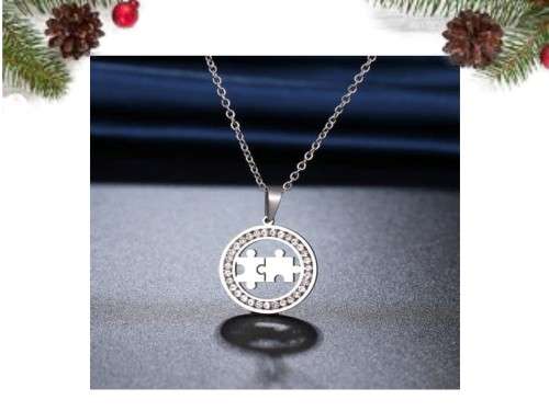 Retail Price: R 1 199 Titanium Puzzle Necklace With Simulated Diamonds 45 cm (SILVER ONLY)