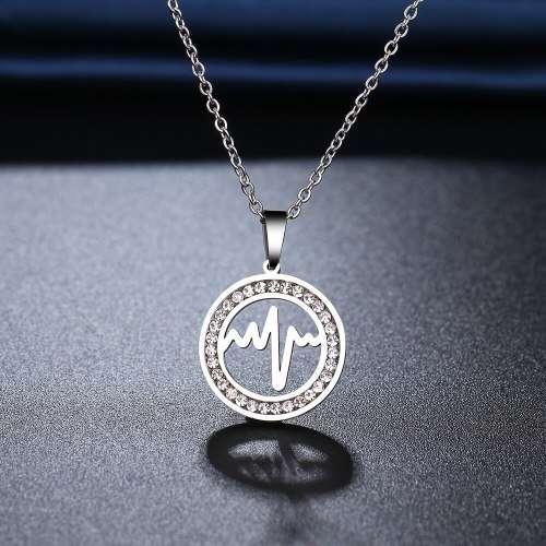 RETAIL PRICE:R 1099 (NEVER FADE) Titanium Heartbeat Necklace 45 cm (SILVER ONLY)