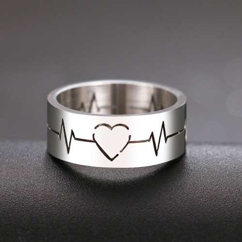 RETAIL PRICE:R 999 (NEVER FADE) Titanium Heartbeat Ring Size 9 US (SILVER ONLY)