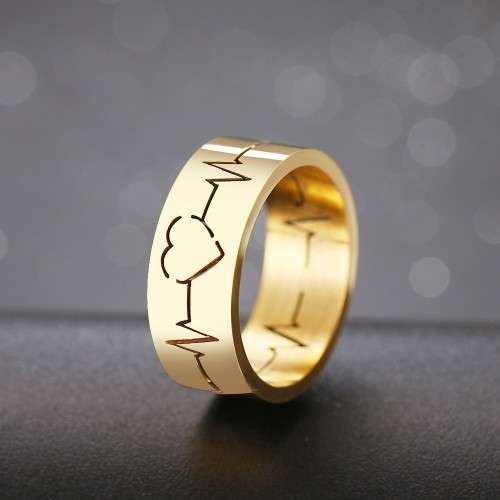 RETAIL PRICE:R 999 (NEVER FADE) Titanium Heartbeat Ring Size 9 US (SILVER ONLY)