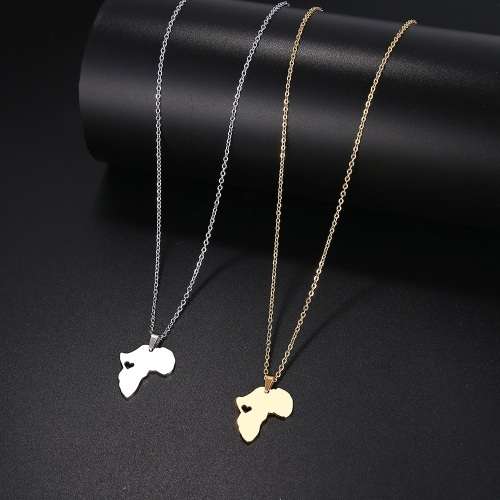 RETAIL PRICE:R1 099 (NEVER FADE) Titanium "Love For Africa" Necklace 45 CM SILVER