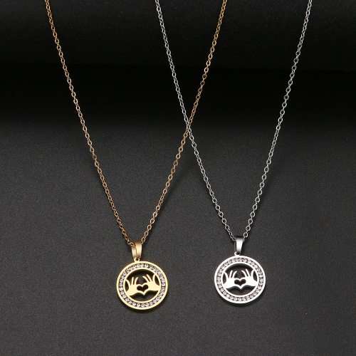 RETAIL PRICE:R 1099 (NEVER FADE) Titanium Heart with Hands Necklace (SILVER ONLY)
