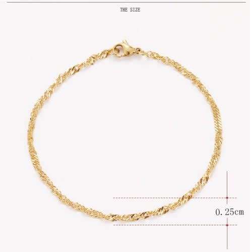 Retail Price: R 1 099 (NEVER FADE) Titanium Singapore Bracelet 22 cm (GOLD ONLY)