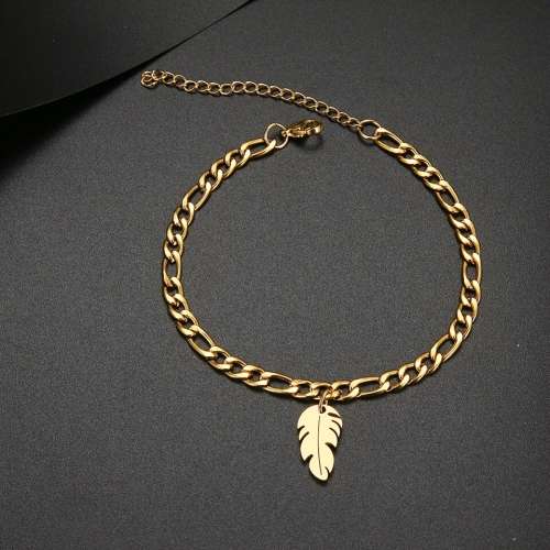 TITANIUM (NEVER FADE) `feather` Bracelet 18 cm (SILVER ONLY)