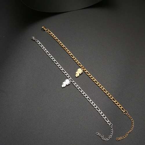 TITANIUM (NEVER FADE) `feather` Bracelet 18 cm (SILVER ONLY)