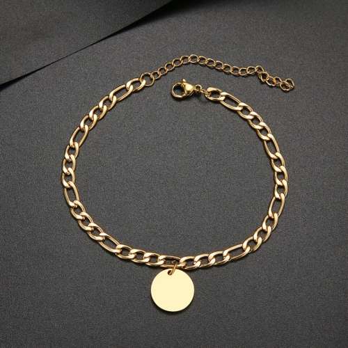 RETAIL PRICE: R 1 599 (NEVER FADE) Titanium "Engrave-able Disk" Bracelet 18 cm (GOLD ONLY)