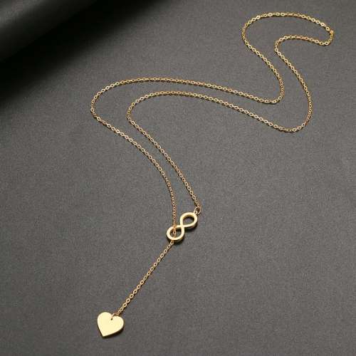 TITANIUM (NEVER FADE) "Infinity Heart" Necklace 60 cm (SILVER ONLY)