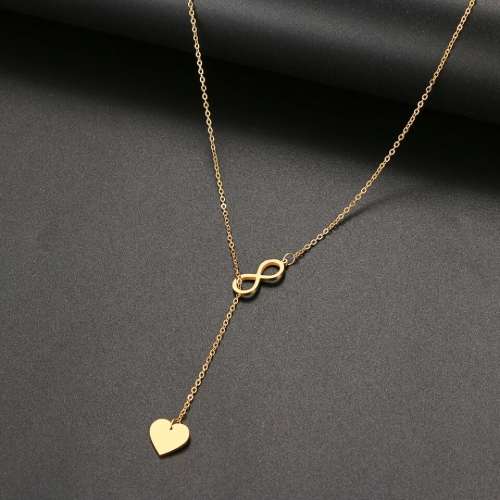 TITANIUM (NEVER FADE) "Infinity Heart" Necklace 60 cm (SILVER ONLY)