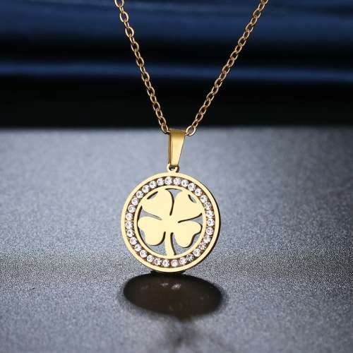 Retail Price:R1 199 (NEVER FADE) Titanium 4-Leaf Clover Necklace 45 cm (GOLD ONLY)