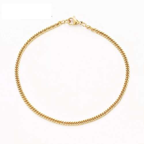 Retail Price: R 1099 (NEVER FADE)Titanium Fine Curb Chain Bracelet 22 cm (GOLD ONLY)