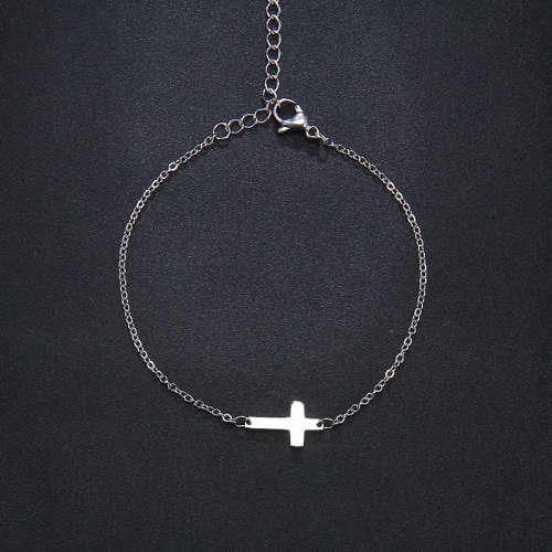 RETAIL PRICE: R 1099 Adjustable Titanium (NEVER FADE) `Cross` Charm Bracelet (SILVER ONLY )