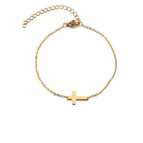 RETAIL PRICE: R 1099 Adjustable Titanium (NEVER FADE) `Cross` Charm Bracelet (SILVER ONLY )