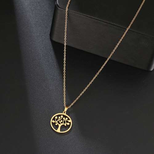 TITANIUM ( NEVER FADE) `Peach Blossom Tree ` Necklace 45 cm (SILVER ONLY)