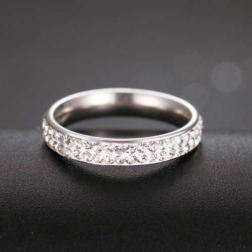 TITANIUM (NEVER FADE) Ring With Cubic Zarconias  (SILVER ONLY)