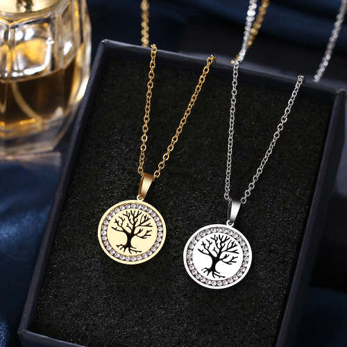 TITANIUM ( NEVER FADE) `Tree Of Life` Necklace 45 cm (SILVER ONLY)
