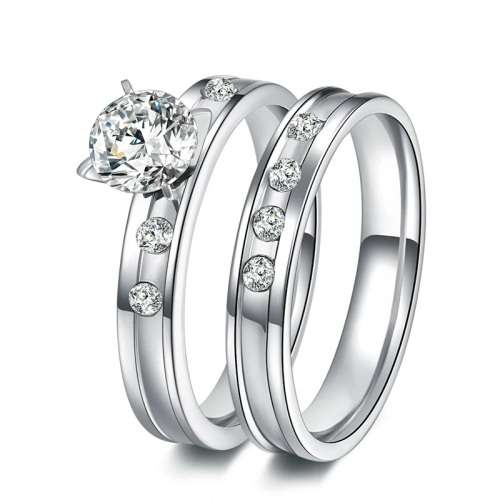 Retail Price: R 2 999 (NEVER FADE) Titanium Ring Set With Swarovski Crystals Size 10US (SILVER ONLY)