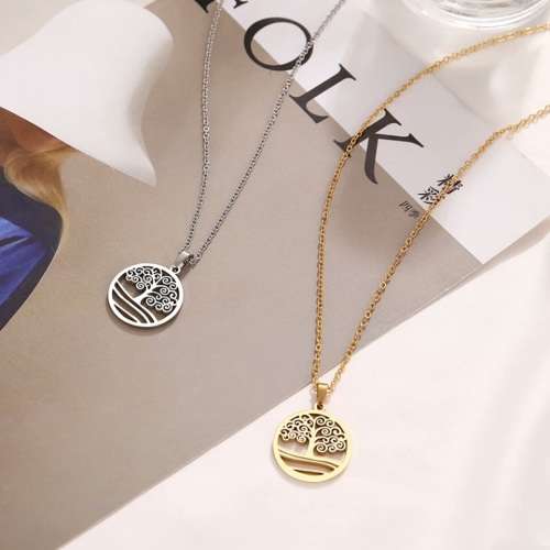 TITANIUM ( NEVER FADE) `Tree Of Life ` Necklace 45 cm (SILVER ONLY)