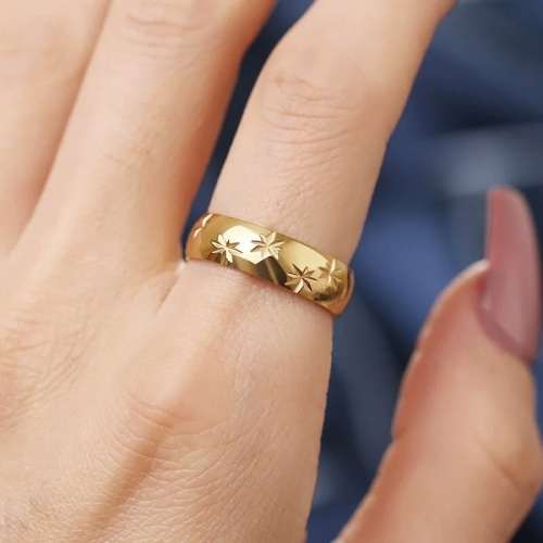 Retail Price:R1 199 (NEVER FADE) Titanium Stars Ring Size 10 US (GOLD ONLY)