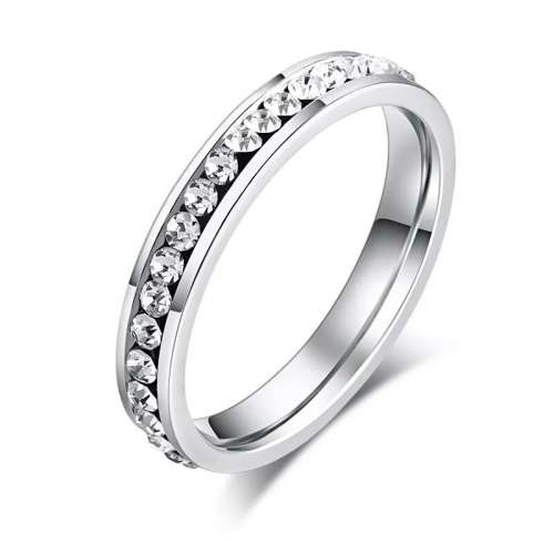 Retail Price R1199 TITANIUM (NEVER FADE) SILVER SOLID RING with Simulated Stones SIZE 7 US