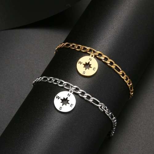 TITANIUM (NEVER FADE) `Nautical` Charm Bracelet 18 cm (SILVER ONLY)