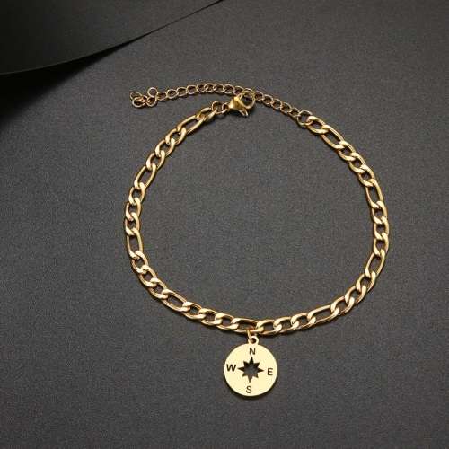TITANIUM (NEVER FADE) `Nautical` Charm Bracelet 18 cm (SILVER ONLY)