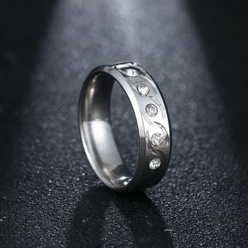 Retail Price: R 1 199 (NEVER FADE) Titanium Ring With Simulated Diamonds Size 10 US (SILVER ONLY)