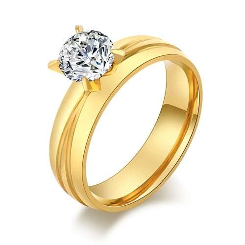 Retail Price: R 2 699 Titanium (NEVER FADE) Ring With Simulated Diamond Size 10 US (GOLD ONLY)