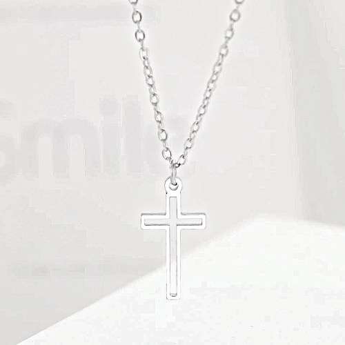 TITANIUM (NEVER FADE) Cross Necklace 45 cm (SILVER ONLY)