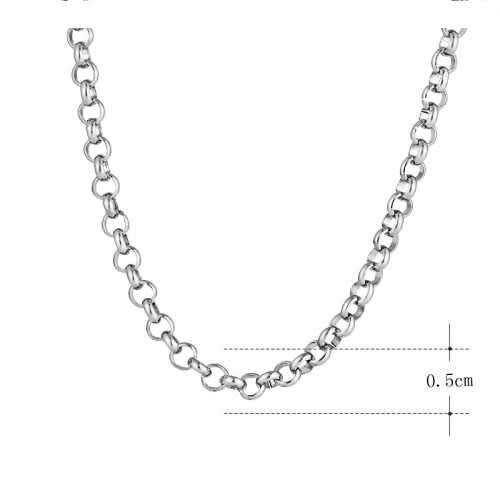 TITANIUM (NEVER FADE) Roly Poly Necklace 60 cm (SILVER ONLY)