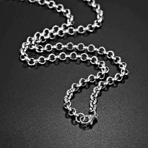 TITANIUM (NEVER FADE) Roly Poly Necklace 60 cm (SILVER ONLY)