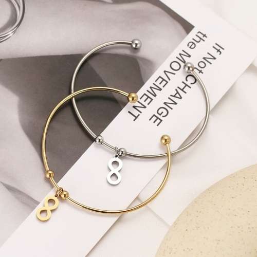 RETAIL PRICE: R 1299 Titanium (NEVER FADE) `Infinity` Charm Bangle (SILVER ONLY )
