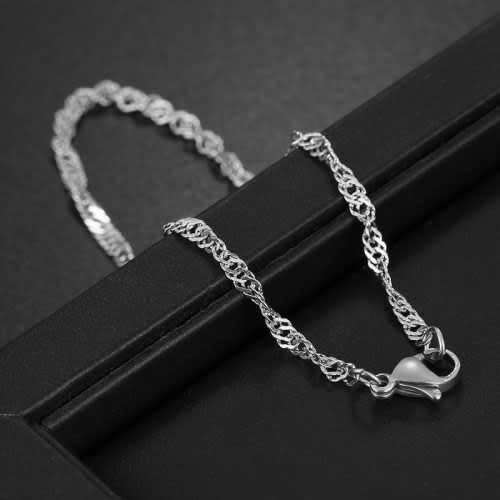 TITANIUM (NEVER FADE) Singapore Bracelet 22 cm (SILVER ONLY)