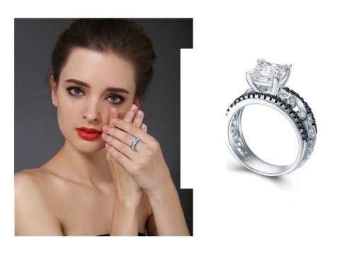 *1.25CT SOLID 925 STERLING SILVER  PRINCESS CUT RING*