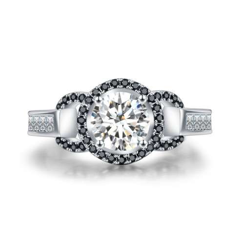 *925 STERLING SILVER 1.5CT HALO RING*