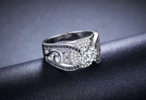 *CLEARANCE SALE*  1.0CT SOLID 925 STERLING SILVER MODERN HALO RING SIZE US 7 *