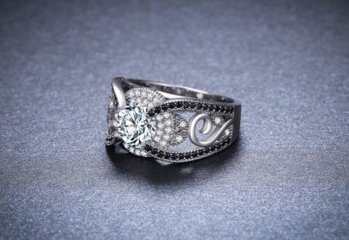 *CLEARANCE SALE*  1.0CT SOLID 925 STERLING SILVER MODERN HALO RING SIZE US 7 *