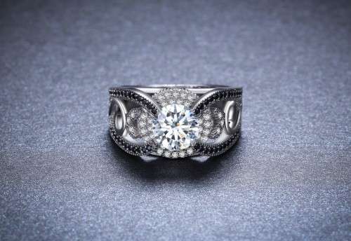 *CLEARANCE SALE*  1.0CT SOLID 925 STERLING SILVER MODERN HALO RING SIZE US 7 *