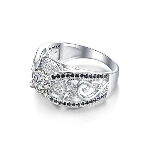 *CLEARANCE SALE*  1.0CT SOLID 925 STERLING SILVER MODERN HALO RING SIZE US 7 *
