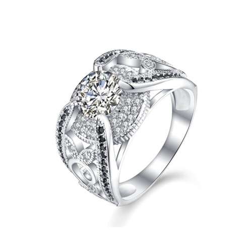 *CLEARANCE SALE*  1.0CT SOLID 925 STERLING SILVER MODERN HALO RING SIZE US 7 *