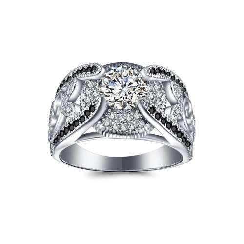 *CLEARANCE SALE*  1.0CT SOLID 925 STERLING SILVER MODERN HALO RING SIZE US 7 *
