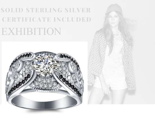 *CLEARANCE SALE*  1.0CT SOLID 925 STERLING SILVER MODERN HALO RING SIZE US 7 *