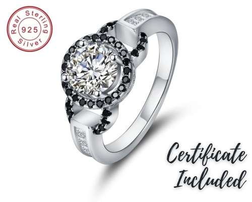*925 STERLING SILVER 1.5CT HALO RING*