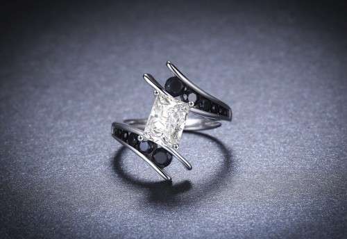 *925 STERLING SILVER 1.25 CT GORGEOUS TENSION SETTING RING*