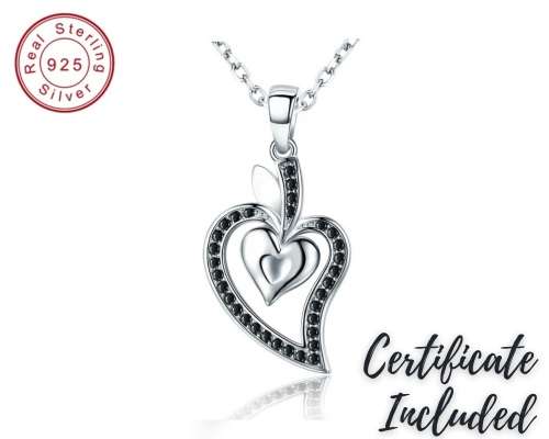 *925 STERLING SILVER 0.5CT  APPLE OF MY HEART NECKLACE*