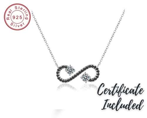 *925 STERLING SILVER 0.5CT  INFINITY NECKLACE*