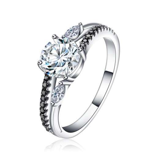 *SOLID 925 STERLING SILVER 1.3 CT SPLIT SHANK RING *
